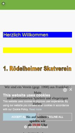 Vorschau der mobilen Webseite www.roedelheimer-skatverein.de, 1. Rödelheimer Skatverein
