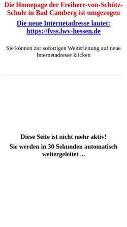 Vorschau der mobilen Webseite fvss.eu, Freiherr-von-Schütz-Schule