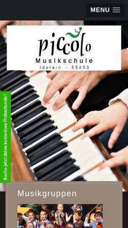 Vorschau der mobilen Webseite www.musikschule-piccolo.de, Musikschule Piccolo
