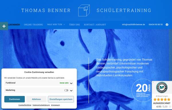Vorschau von www.nachhilfe-benner.de, Nachhilfe und Schülertraining Thomas Benner