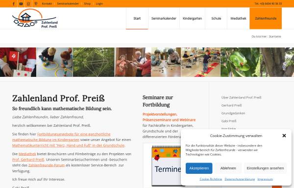 Vorschau von zahlenland.info, Zahlenland Akademie Prof. Preiß