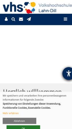 Vorschau der mobilen Webseite www.lahn-dill-akademie.de, VHS Lahn-Dill-Akademie