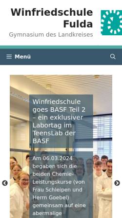 Vorschau der mobilen Webseite www.winfriedschule-fulda.de, Winfriedschule