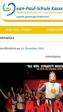Vorschau der mobilen Webseite www.jean-paul-schule.de, Jean-Paul-Schule