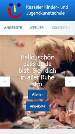 Vorschau der mobilen Webseite www.kasseler-kindermalschule.de, Kasseler Kinder- und Jugendkunstschule