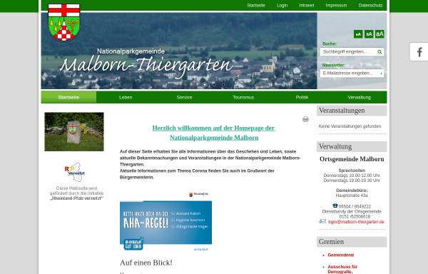 Vorschau von www.malborn-thiergarten.de, Gemeinde Malborn