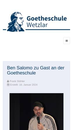 Vorschau der mobilen Webseite www.goetheschule-wetzlar.de, Goetheschule Wetzlar