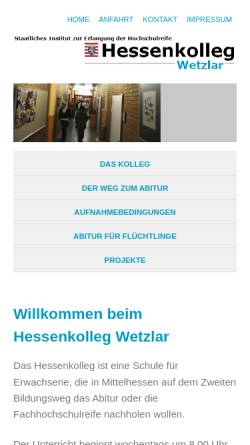 Vorschau der mobilen Webseite www.hessenkolleg-wetzlar.de, Hessenkolleg Wetzlar