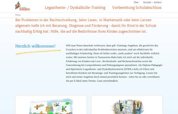 Vorschau von lernekreativ.de, Legasthenie- und Dyskalkulie-Tests und Training