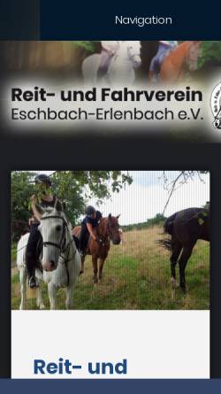 Vorschau der mobilen Webseite www.rfv-eschbach-erlenbach.de, Reit- und Fahrverein Eschbach-Erlenbach