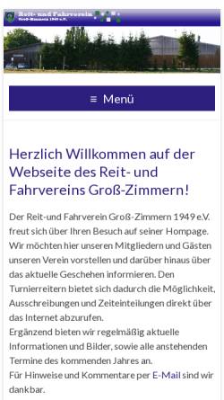 Vorschau der mobilen Webseite www.rfv-gross-zimmern.de, Reit- und Fahrverein Gross-Zimmern 1949 e.V.