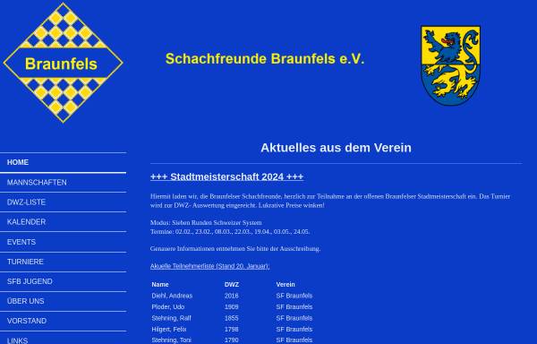 Vorschau von www.schachfreunde-braunfels.de, Schachfreunde Braunfels e.V.