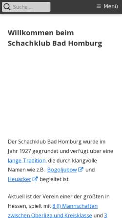 Vorschau der mobilen Webseite www.schachklub-bad-homburg.de, Schachklub Bad Homburg e.V.