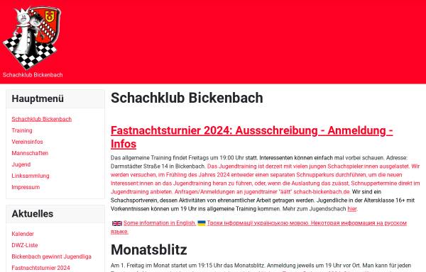 Vorschau von www.schach-bickenbach.de, Schachklub Bickenbach e.V.