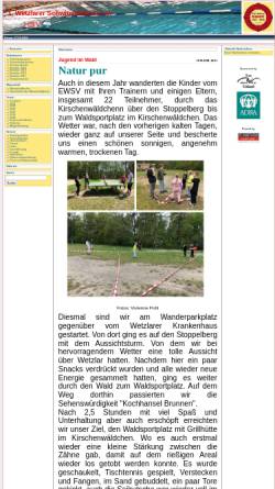 Vorschau der mobilen Webseite www.ewsv.de, Erster Wetzlarer Schwimmverein e.V.