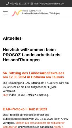 Vorschau der mobilen Webseite www.landesarbeitskreis.de, Prosoz 14 Landesarbeitskreis Hessen und Thüringen