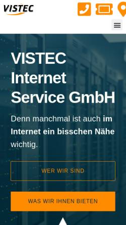 Vorschau der mobilen Webseite vistec.net, Vistec Internet Service