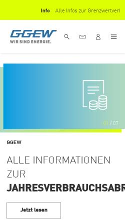 Vorschau der mobilen Webseite www.ggew.de, GGEW Gruppen- Gas- u. Elektrizitätswerk Bergstraße AG