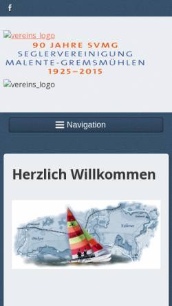 Vorschau der mobilen Webseite www.svmg.de, Startseite der Segler-Vereinigung Malente Gremsmühlen