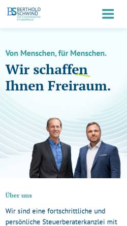 Vorschau der mobilen Webseite www.stb-schwind.de, Steuerberater Schwind und Partner