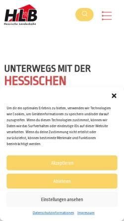 Vorschau der mobilen Webseite www.hlb-online.de, HLB Hessische Landesbahn GmbH