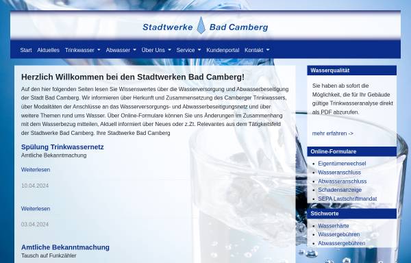 Vorschau von www.stadtwerke-bad-camberg.de, Stadtwerke Bad Camberg