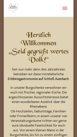 Vorschau der mobilen Webseite www.schloss-auerbach.de, Schloss Auerbach