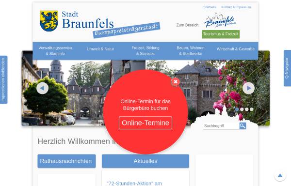 Vorschau von www.braunfels.de, Stadt Braunfels
