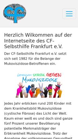 Vorschau der mobilen Webseite www.cf-selbsthilfe.de, CF-Selbsthilfe Frankfurt e.V.