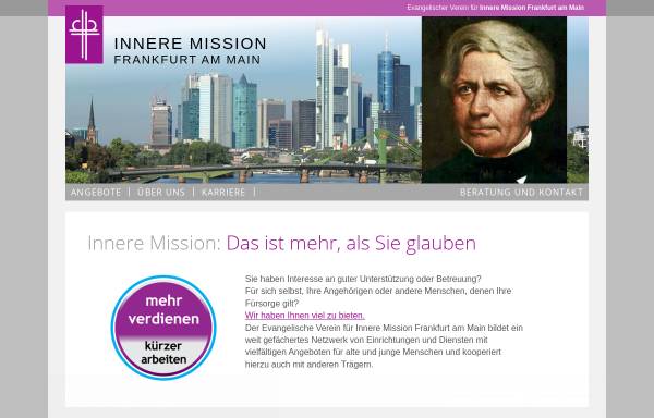 Vorschau von www.innere-mission-ffm.de, Evengelischer Verein für Innere Mission