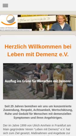 Vorschau der mobilen Webseite www.leben-mit-demenz.de, Leben mit Demenz e.V.