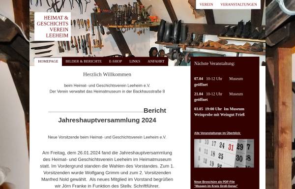 Vorschau von www.hgl-leeheim.de, Heimat- und Geschichtsverein Leeheim