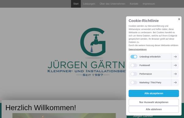 Vorschau von www.sanitaer-heizung-gaertner.de, Klempner und Installation Jürgen Gärtner