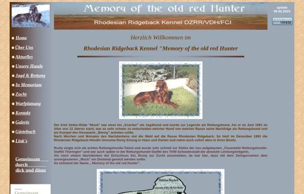 Vorschau von www.memoryoftheoldredhunter.com, Memory of the old red Hunter