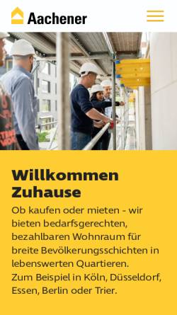 Vorschau der mobilen Webseite www.aachener-swg.de, Aachener Siedlungs- und Wohnungsgesellschaft mbH