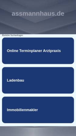 Vorschau der mobilen Webseite www.assmannhaus.de, AHA Assmann Haus GmbH
