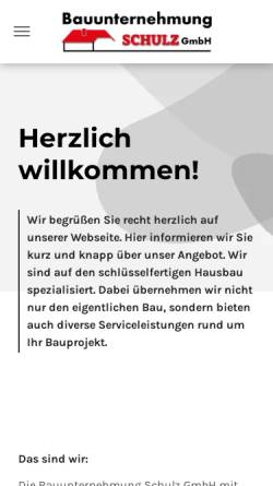 Vorschau der mobilen Webseite www.bau-schulz.com, Bauunternehmung Schulz GmbH