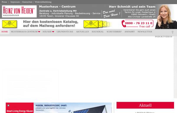 Vorschau von www.heidenhaus.de, Heinz von Heiden Massivhäuser GmbH