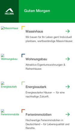 Vorschau der mobilen Webseite www.helma.de, Helma Eigenheimbau AG