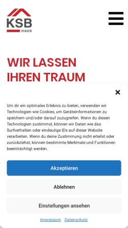 Vorschau der mobilen Webseite www.ksb-haus.de, Keilen Selbstbauhaus GmbH