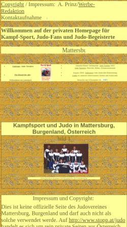 Vorschau der mobilen Webseite www.stopp.at, Judo in Mattersburg
