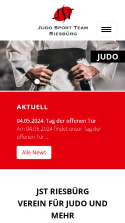 Vorschau der mobilen Webseite www.jst-riesbuerg.de, Judo Sport Team Riesbürg e.V.
