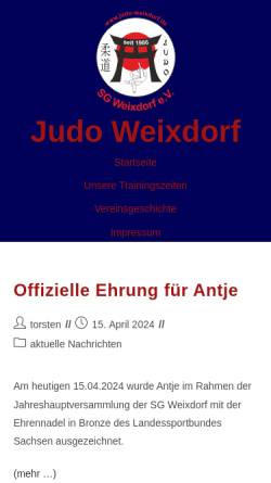 Vorschau der mobilen Webseite www.judo-weixdorf.de, SG Weixdorf e.V.