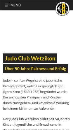 Vorschau der mobilen Webseite www.judo-wetzikon.ch, Judo Club Wetzikon