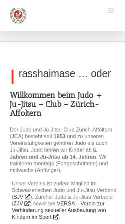 Vorschau der mobilen Webseite jca.ch, Judo Club Zürich-Affoltern