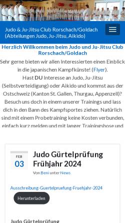 Vorschau der mobilen Webseite www.jjjc.ch, Judo- und Ju-Jitsuclub Rorschach/Goldach