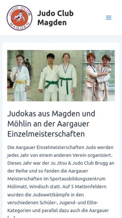 Vorschau der mobilen Webseite www.judoclubmagden.ch, Judoclub Magden