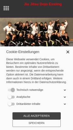 Vorschau der mobilen Webseite www.jiu-jitsu.at, Kampfsportschule Essling (Wien); Jiu-Jitsu Abteilung