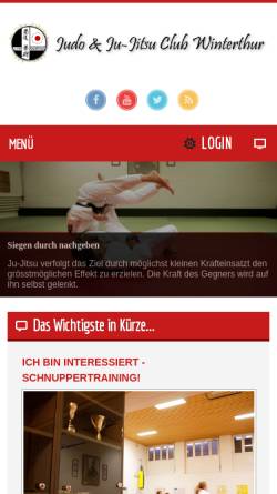 Vorschau der mobilen Webseite www.jjcw.ch, Judo & Jiu-Jitsu Club Winterthur