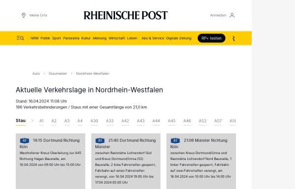 Vorschau von rp-online.de, RP-Online - Baustellen, Stau- und Verkehrsinformation